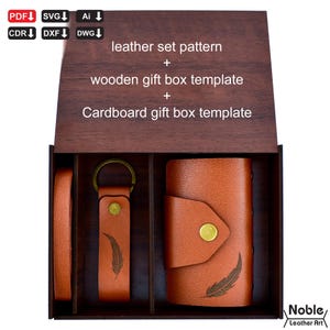 DIY Leather Gift Set Pattern - PDF & SVG Laser Cut Files for Customizable Accessories and Handmade Gift Box Template