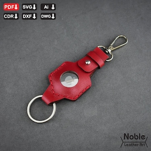DIY leather airtag holder pattern - PDF & SVG template for apple air tag case, keychain keyholder diy Project, cricut file