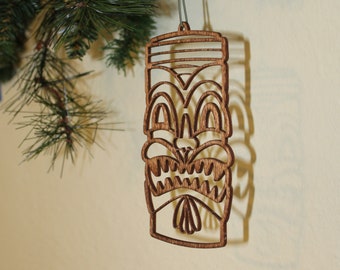 Tiki Christmas ornament, wood