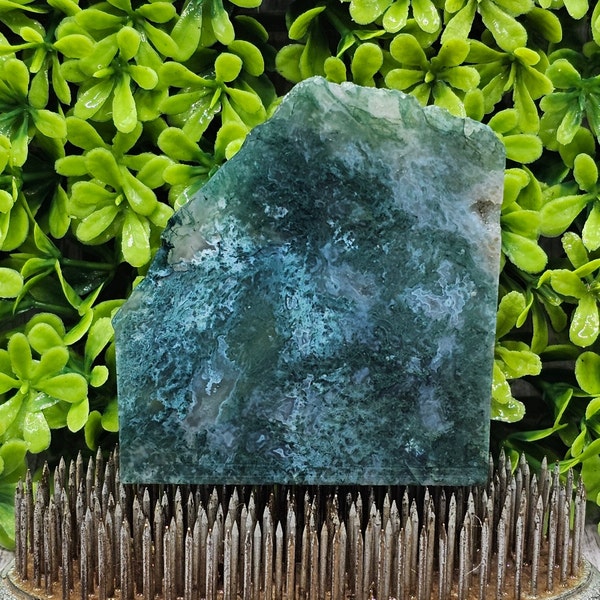 Green Moss Agate - Rough Slab