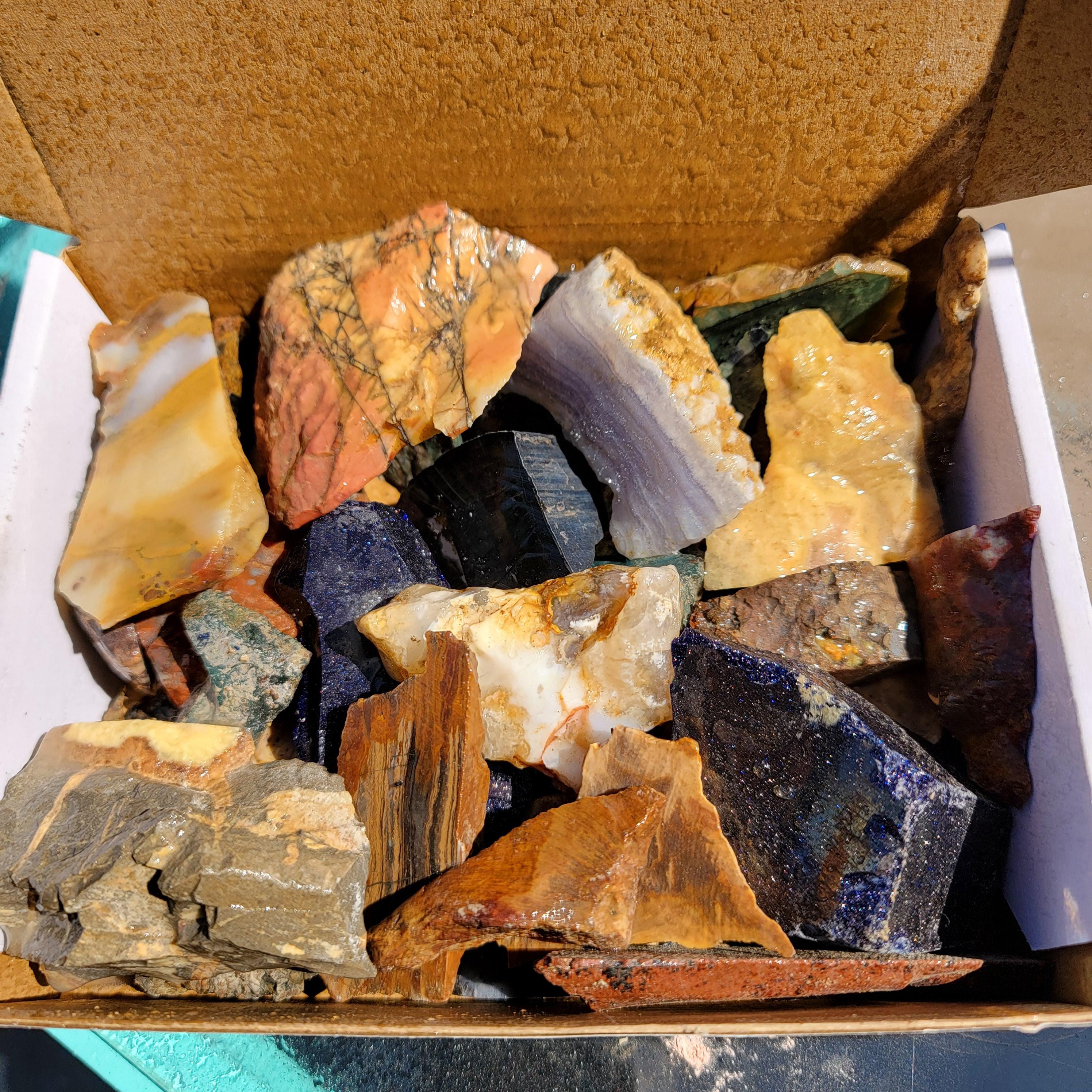 Rough End Pieces, Tumbling Material, 2.5 Pounds, Rough Assorted Rock - Etsy
