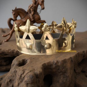 Medieval Plantagenet Brass Crown Roman King Costume For Cosplay Party