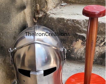 Mittelalterlicher Barbuta Ritterhelm - Kreuzfahrer für Cosplay, LARP & Reenactment