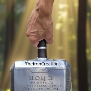 Thor Hammer Norse Mythology Mjölnir Viking Warrior Hammer Aluminum Gift for Him Home Decor Prop Thor Mjolnir Hammer Cosplay