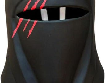 Crimson Guard Helmet, Glossy Sci-Fi Warrior Mask, Galactic Cosplay Prop