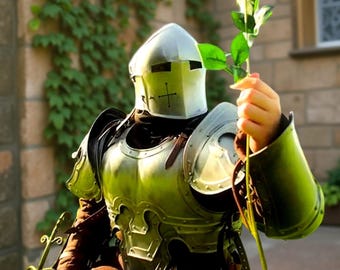 Barbuta-rustningskostym – Medeltida riddare-cosplay, Renaissance Fair Gear Halloween-cosplayfilmrollspel, lajv