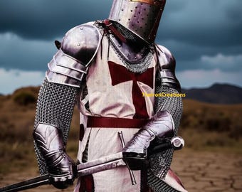Medieval Crusader Full Body Armor – Wearable Knight Suit for LARP, Ren Faire, Halloween Cosplay