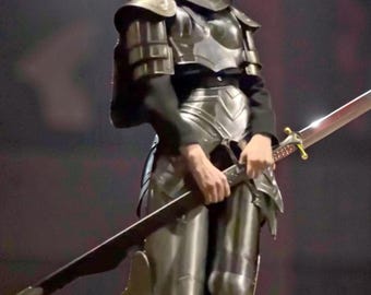 Women's Medieval Full Body Armor Set, Polished Chrome Steel Cosplay Costume