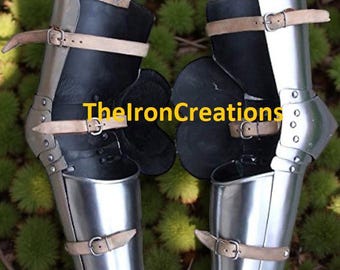 Medieval Knight Arm Armor – Full Steel Rerebrace, Vambrace & Elbow Cops, LARP Costume Events