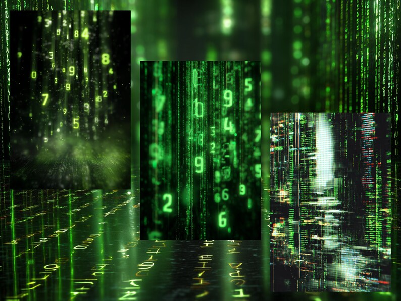 Digital Matrix Paper Bundle – 15 Sci-fi PNG Textures (digital Download ...