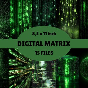 Paquete de papel de matriz digital: 15 texturas PNG de ciencia ficción (descarga digital)