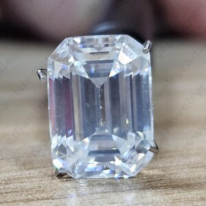 Emerald Cut Moissanite Loose Gemstone: D Color VVS1 Clarity, DGLA Certified
