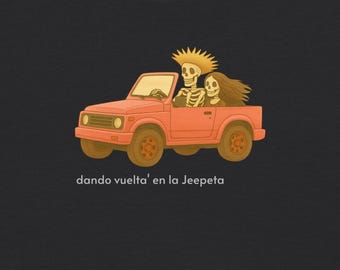 Camiseta de peso pesado de Jeepeta jíbaro puertorriqueña
