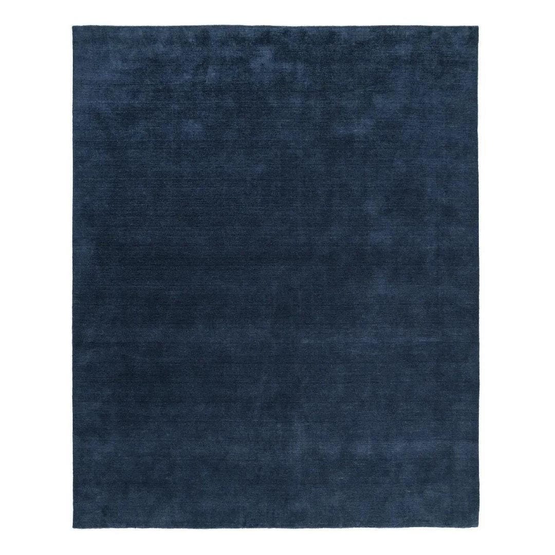Blue Neutral Rug Navy Blue Handwoven Rug | Solid Minimalist Area Rug | Modern Neutral ...