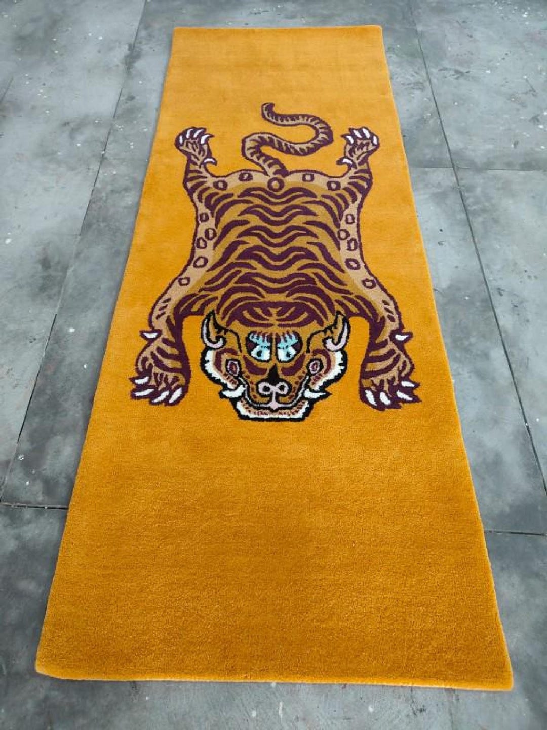 Hand Tufted Tibetan Tiger Rug | Funky Runner Rug | Boho Hallway Rug - Etsy