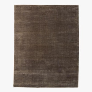 Taupe Brown 10x14 Hand Woven Rug | Solid Color Home Decor Rug | Minimalist Modern Carpet | Elegant Living Room Rug | Bedroom Floor Rug