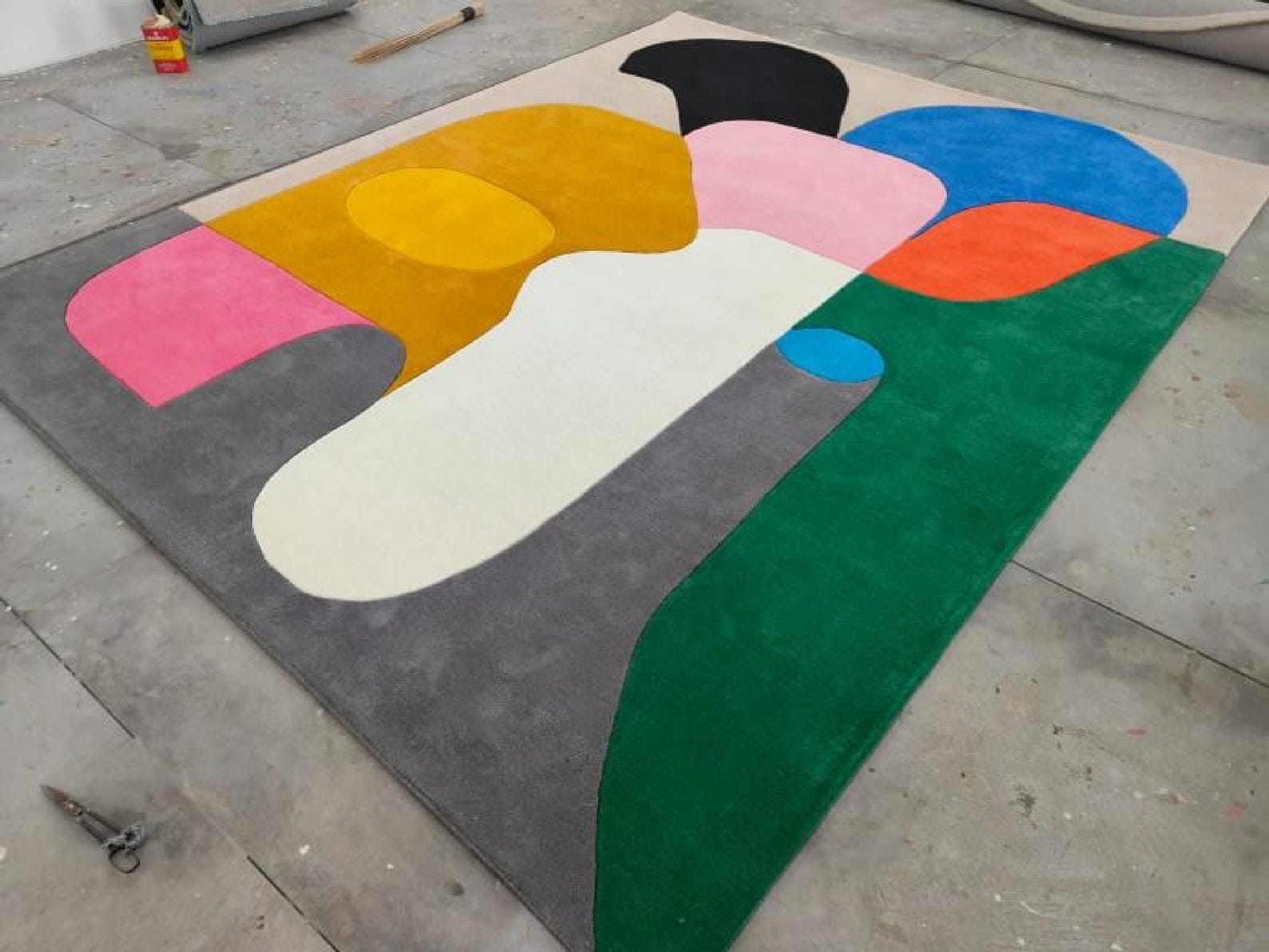 Alfombra de oficina moderna tejida a mano, lana abstracta, 8x10 9x12 ...