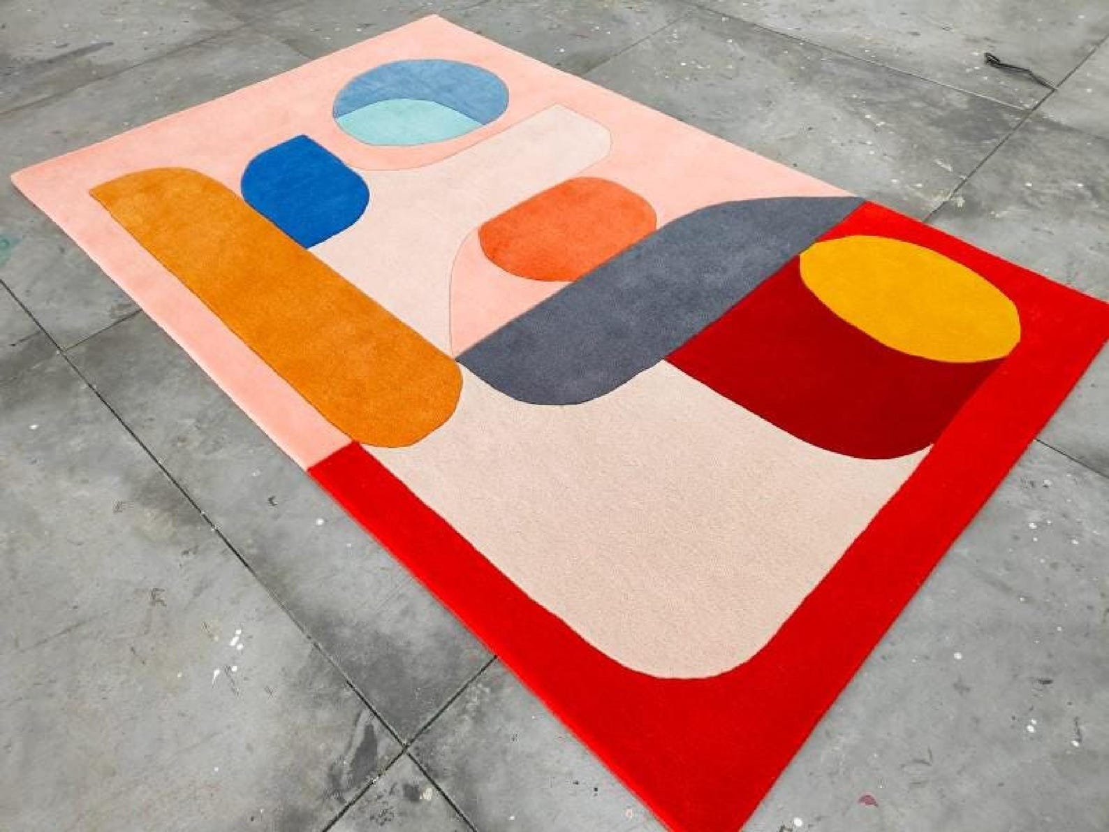 Alfombra de oficina moderna tejida a mano, lana abstracta, 8x10 9x12 ...