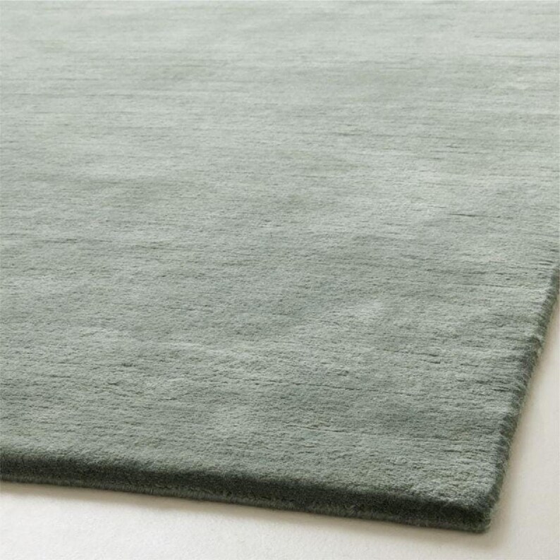 Solid Green Rug Sage Green Hand Woven Rug | Solid Green Rug | Modern Home Boho Decor ...