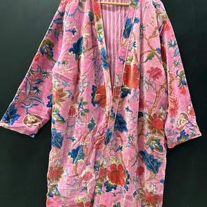 Floral print Velvet Kimono Robe, Morning Tea Velvet Jacket, Bridesmaid Robe, Women Wear Cotton Velvet robe, Velvet Jacket, Bridal Robe