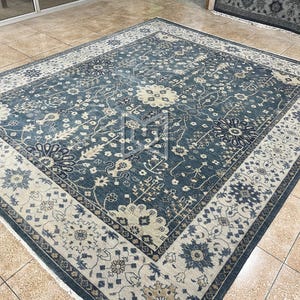 Oushak Rug 9x12 – Hand Knotted Turkish Wool Carpet – Soft Elegant Floor Rug Area rugs