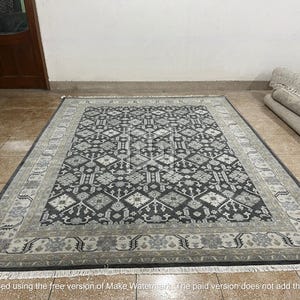 Oushak Rug 9x12 – Hand Knotted Turkish Wool Carpet – Soft Elegant Floor Rug Area rugs
