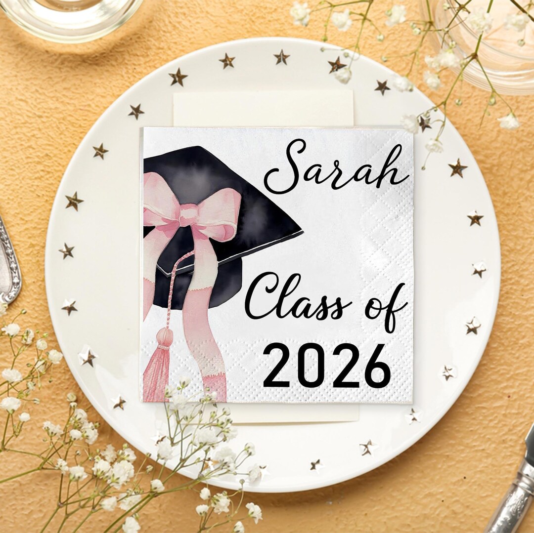 Personalized Graduation Napkins Class of 2026, Custom Name Graduation ...