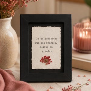 Talisman - I focus on my progress, big or small - Mantra - Poetic card - A8 format - Gift - Poetic object
