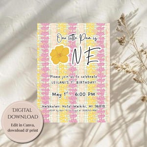 Plantilla de invitación de cumpleaños de la pequeña Pua