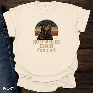 Retro Rottweiler Dad T-Shirt: Vintage Dog Lover Gift
