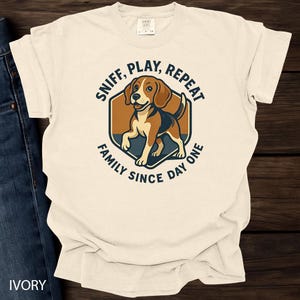 Sniff play repeat Family T-Shirt,Retro Vintage Beagle Shirt for Dog Lovers,Gift for Beagle owners,Funny Beagle  Tee,Gift for Beagle lovers,