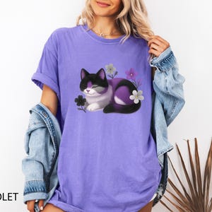 Asexual Pride Cat T-Shirt Asexual Flag Kitten Tee LGBT Ace Pride Shirt Asexuality Cat Lover Gift Unisex Comfort Colors 1717 Soft Cotton