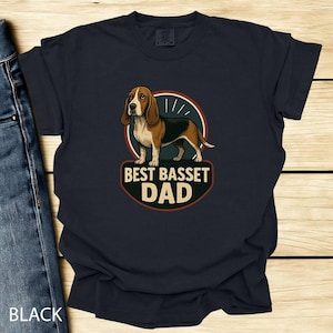 Retro Basset Hound Dad T-Shirt: Vintage Dog Lover Apparel