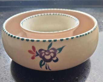 ヴィンテージ Szeiler Studio Pottery ポジー花瓶 鳥の絵付き 1960