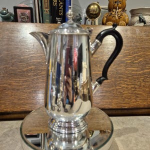 Antique James Dixon & Sons Silver Plated Coffee Pot, Ebonised Handle, M3603