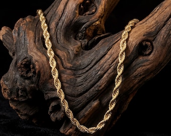 Collar de cadena de oro macizo de 14 quilates (2 mm a 5 mm) - Joyería fina - Regalo para ella