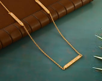Gold Plated Sterling Silver Pendant Necklace: Cubic Zirconia Charm halloween gift