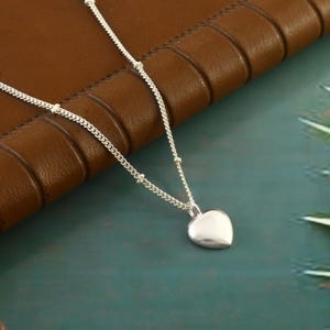 Minimalist Sterling Silver Heart Necklace - Handmade Charm Pendant
