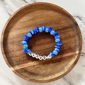 Blue “Cloud 9” Kandi Bead Stretch Bracelet