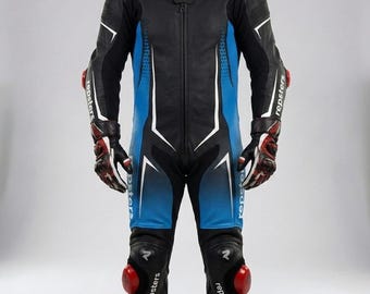 Motorcycle Racing Suit – One Piece Leather Track Suit | CE Armored MotoGP Style Riding Leathers