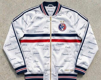 France Soccer Fan Jacket | Football Gift World Cup 2026 | Satin Bomber Jacket | Champions Edition | Les Bleus Football Gift Men Women