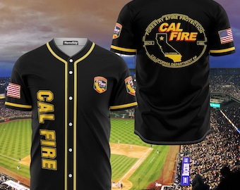 Custom Name CAL FIRE Baseball Jersey California Firefighter Forestry Protection Shirt