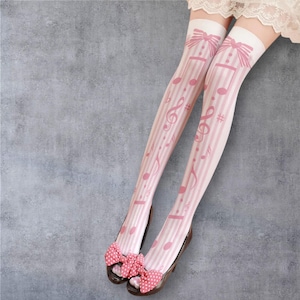 Knit Thigh High Socks: Patterned Over-the-Knee Stockings - US 5-8.5