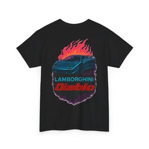 Lamborghini Diablo Flame T-Shirt: Retro Supercar Streetwear
