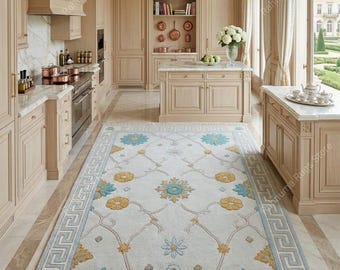 Beautiful Ouskar Knotted Vintage Floral Rug Classic Ouskar Knotted Floral Design Rug Handmade Ouskar Knotted Floral Area Rug  8x10 saiz.