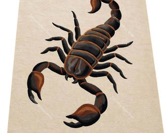 Modern Beige Scorpion Tufted Area Rug Premium Handmade Scorpion Design Rug Hand Tufted Scorpion Design Carpet  luxury & bedroom 8x10 saiz.