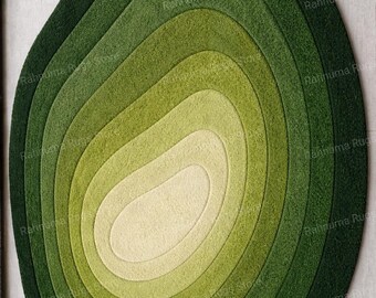 Luxury Green Tufted Rug Layered Design Soft Green Oval Tufted Rug for Home Decor Handmade Green  Tufted Carpet for Living Room 8x10 saiz.