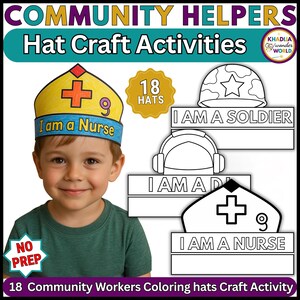 Kit para fazer chapéu de profissional da área da saúde, atividade para o Dia das Profissões (Download digital)