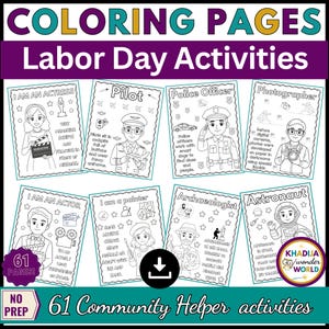 Labor Day Coloring Pages, Community Helpers, Career Day 61 jobs, Community Helpers Coloring Pages, Career Jobs, Community Workers,