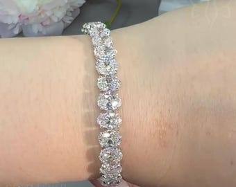 Oval Cut Diamond Tennis Bracelet: Custom Bridal Bracelet
